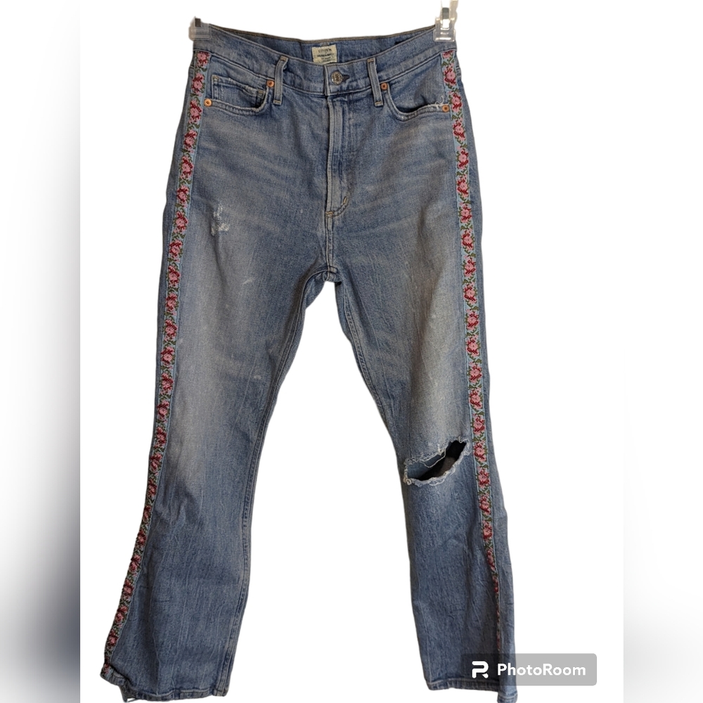 Citizens of Humanity Embroidered Jeans EUC  Size 27